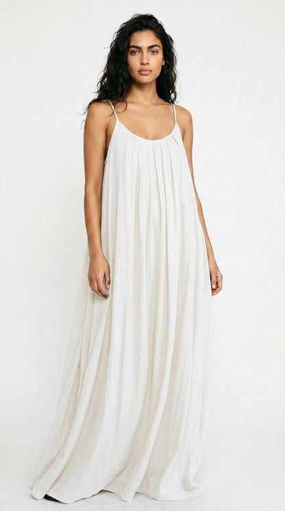 Women's Backless Spaghetti Strap Maxi Dress Loose Fit