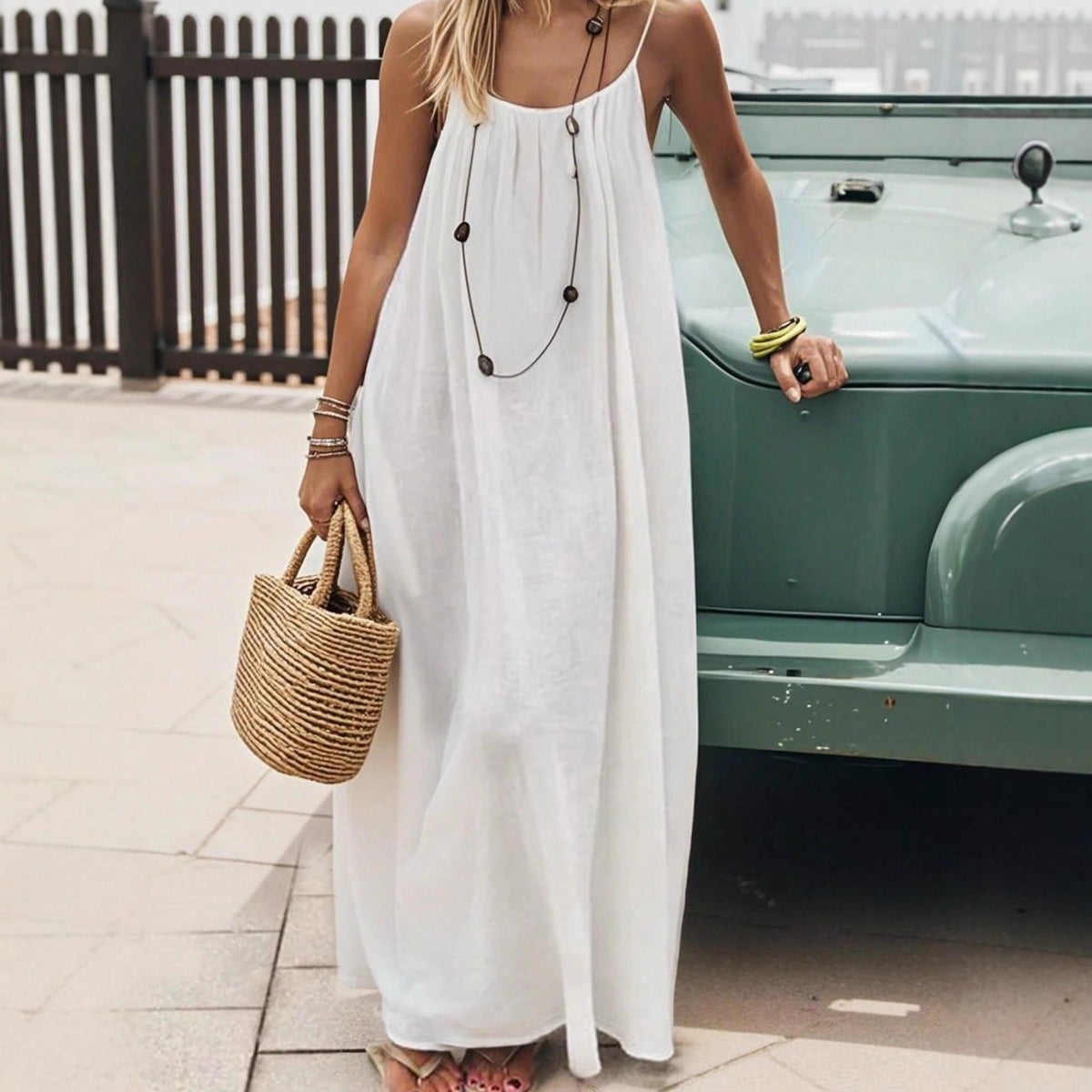 Women's Summer Maxi Dress – Spaghetti Strap Beach & Holiday Dress