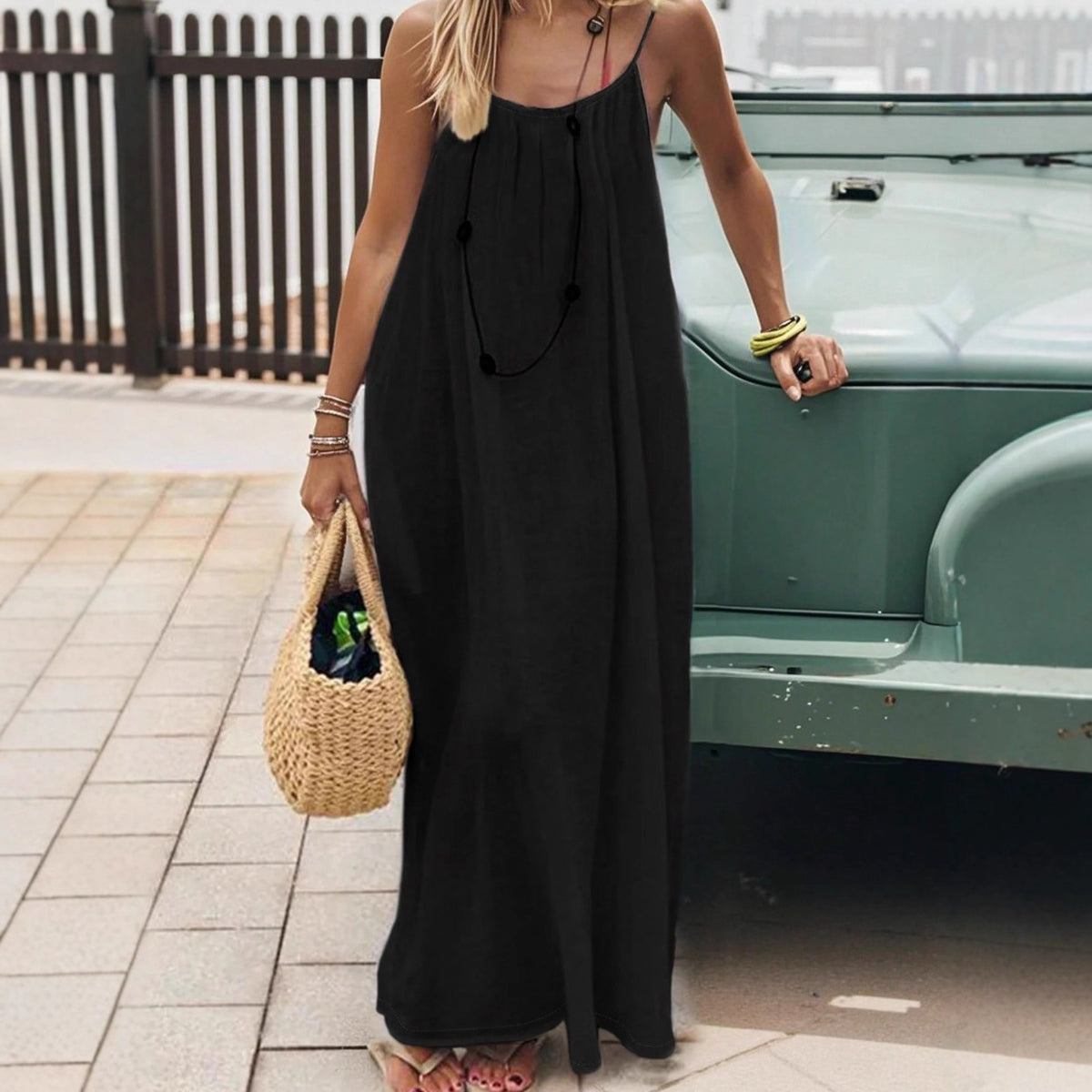 Women's Summer Maxi Dress – Spaghetti Strap Beach & Holiday Dress