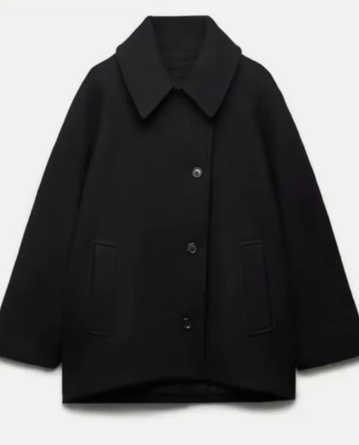 Women's Camel Wool-Blend Oversized Short Coat Jacket