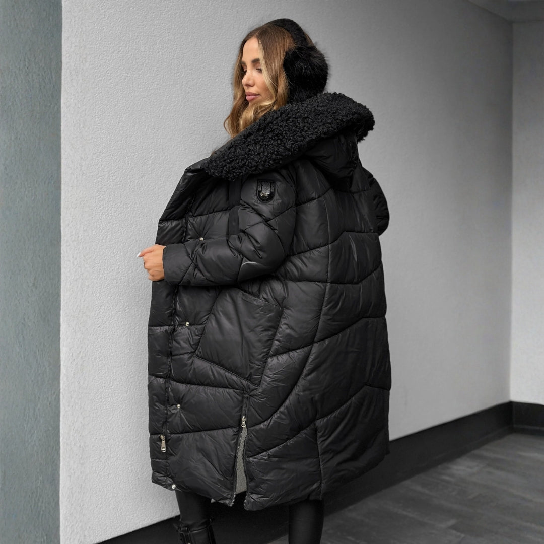 Women's Longline Quilted Puffer Coat – Teddy Hood