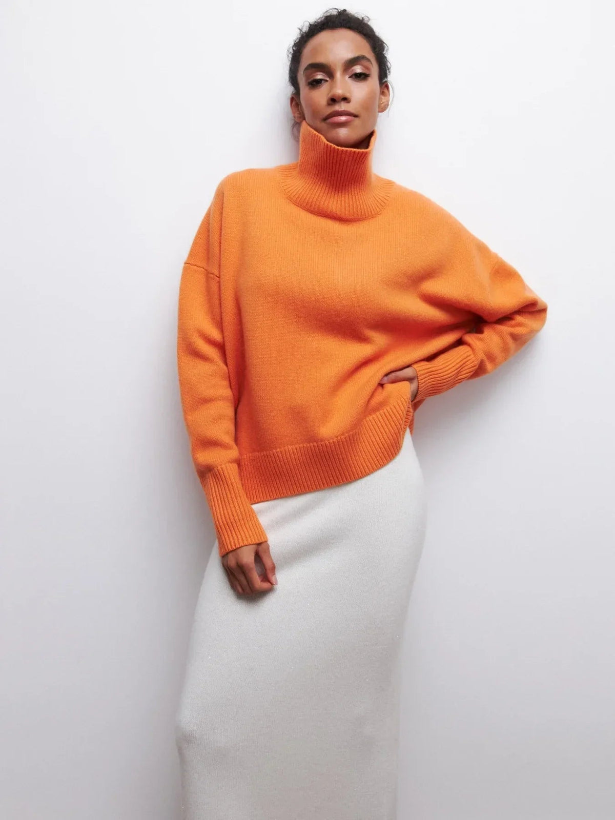 Women's Roll Neck Jumper – Chunky Knit
