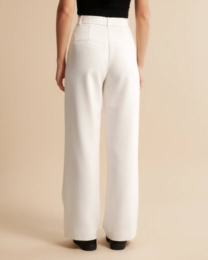 Women's Wide Leg Trousers – Pleated High-Waist Tailored