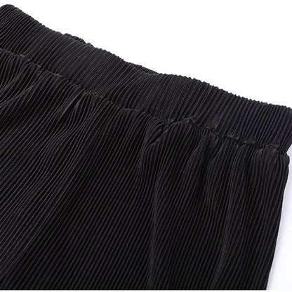 Women's Plisse Co-ord Set – Oversized Shirt & Wide Leg Trousers