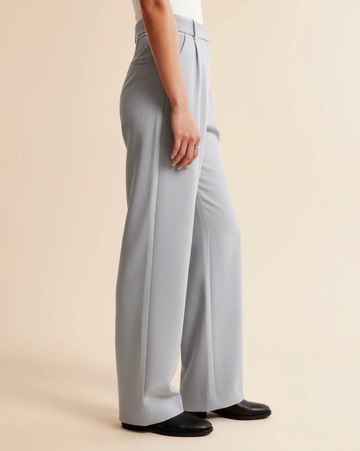 Women's Wide Leg Trousers – Pleated High-Waist Tailored