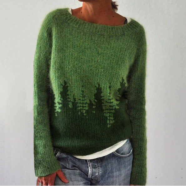 Women's Fair Isle Knit Jumper – Boat Neck Colourwork Sweater