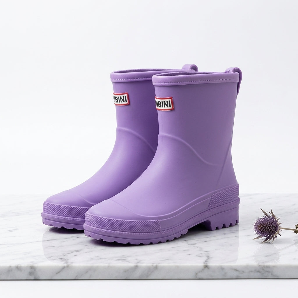 Women's Waterproof Mid-Calf Rain Boots with Non-Slip Sole