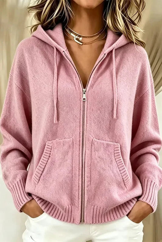 Women's Knit Zip-Up Hoodie Cardigan