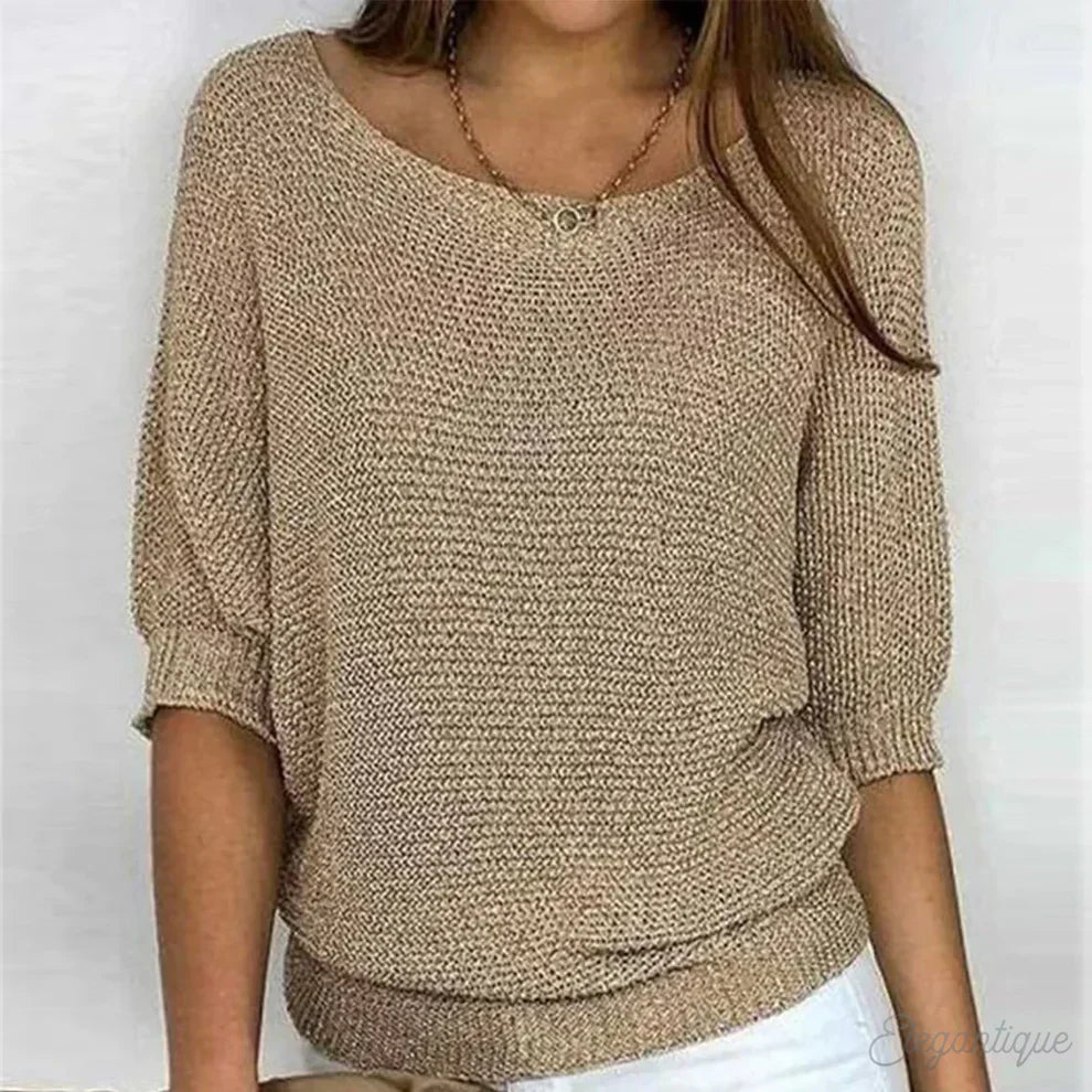 Women's Batwing Knit Jumper - Boat Neck
