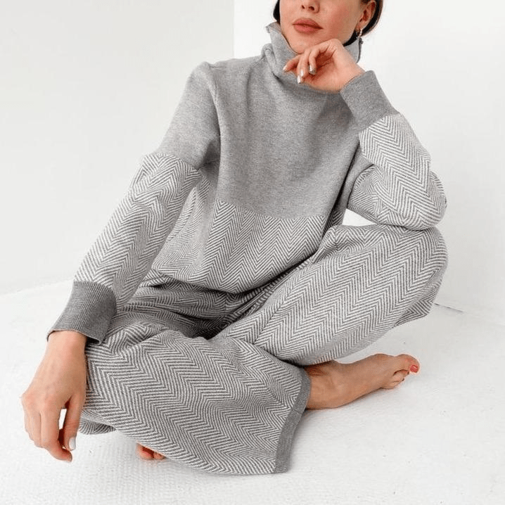 Women's Knitted Roll Neck Jumper Co-ord Set