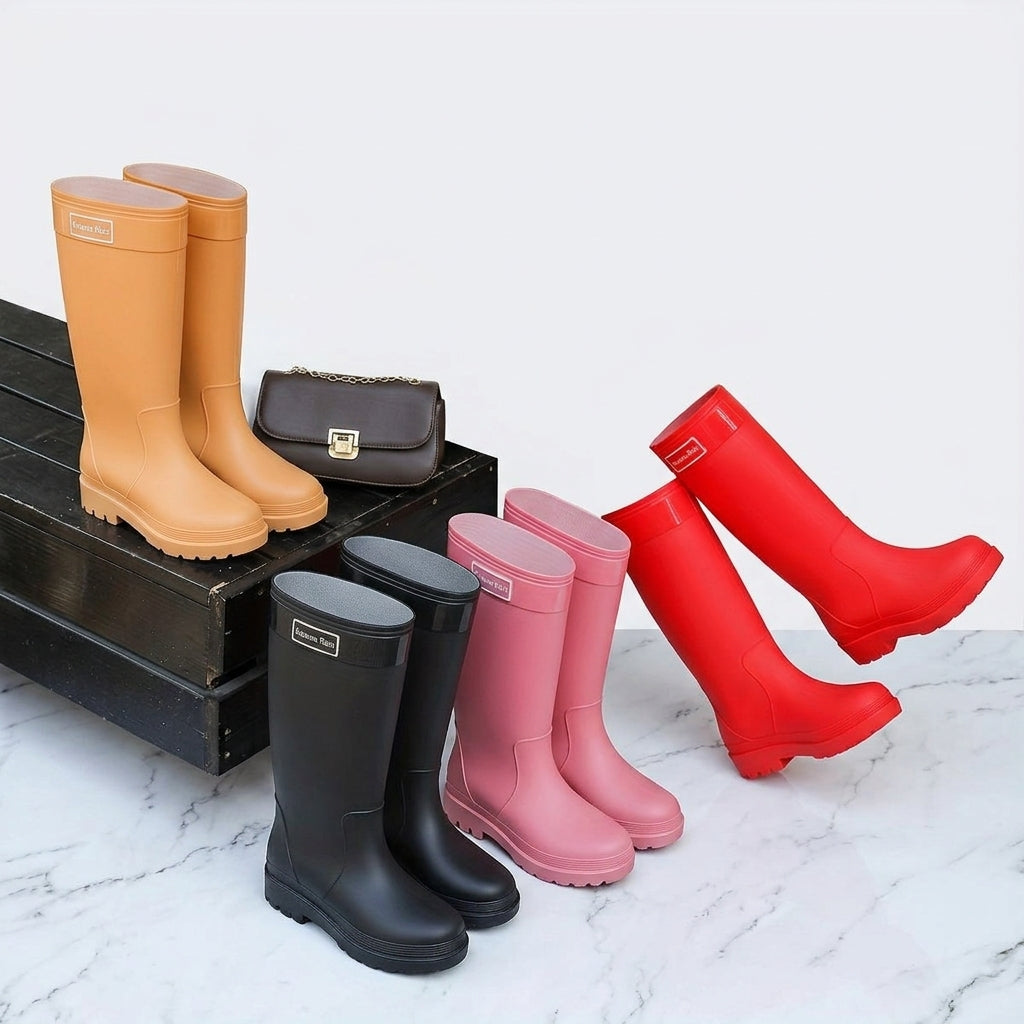 Women's Waterproof Knee-High Rain Boots – Non-Slip