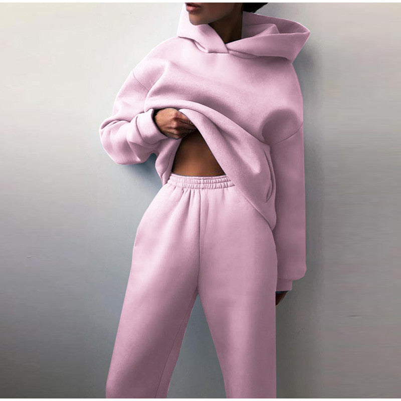 Women's Fleece Hoodie & Joggers Set – Pink