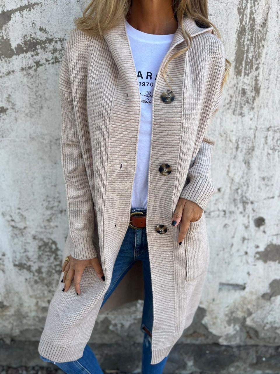 Women's Longline Knit Cardigan with Pockets