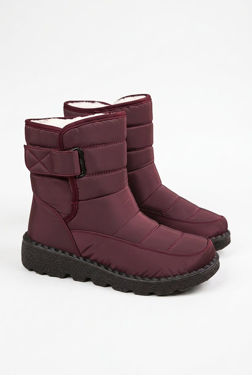 Women's Waterproof Quilted Snow Boots – Fur-Lined Non-Slip