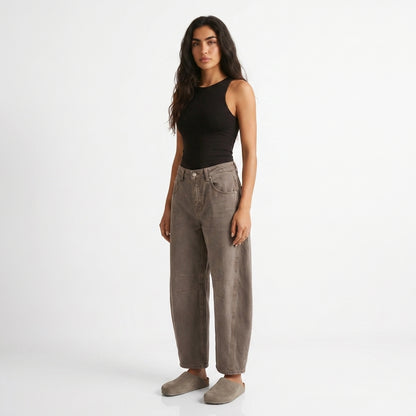 Women's Barrel Leg Jeans – High Waist Relaxed Fit