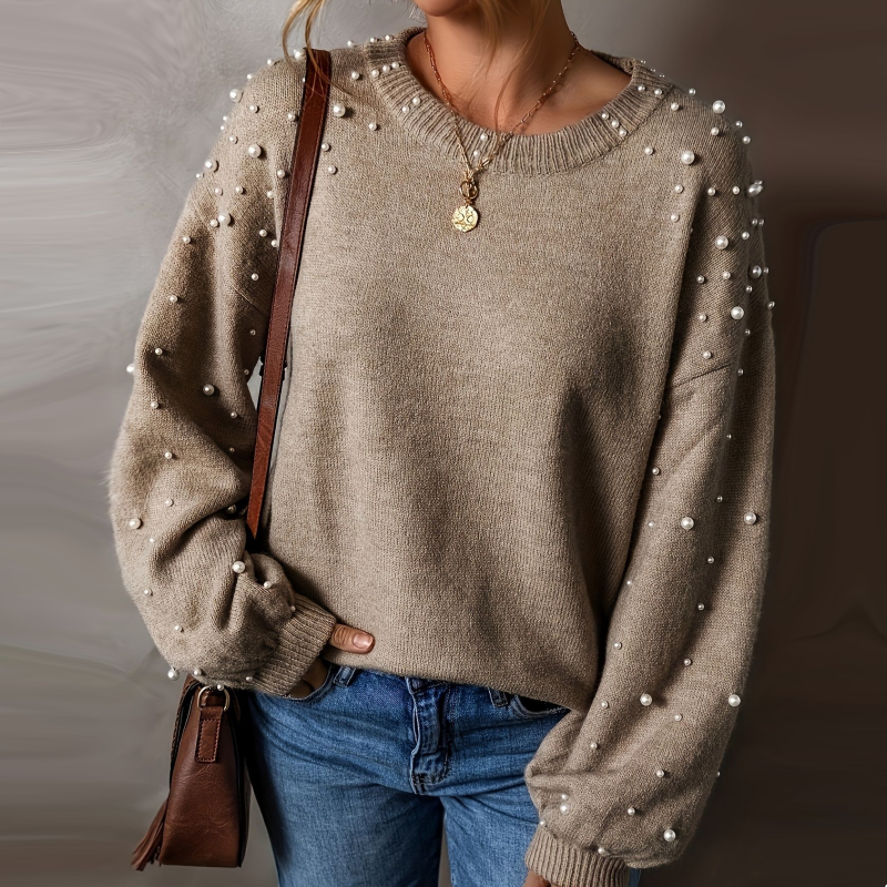 Women's Pearl Jumper – Balloon Sleeve Knit