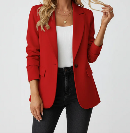 Women's Tailored Blazer – Single Breasted Notch Lapel Blazer Jacket