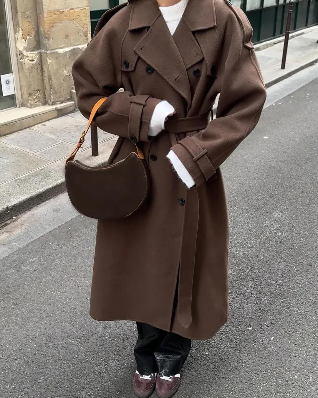 Women's Wool Trench Coat – Belted Winter Coat