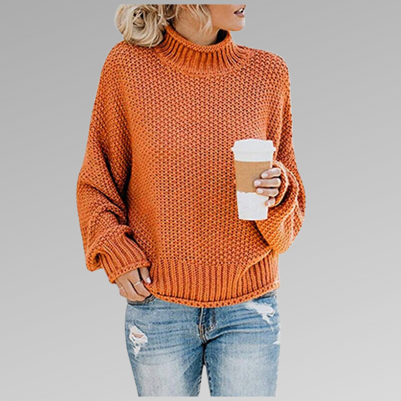 Women's Chunky Knit Jumper - Oversized Fit – Orange