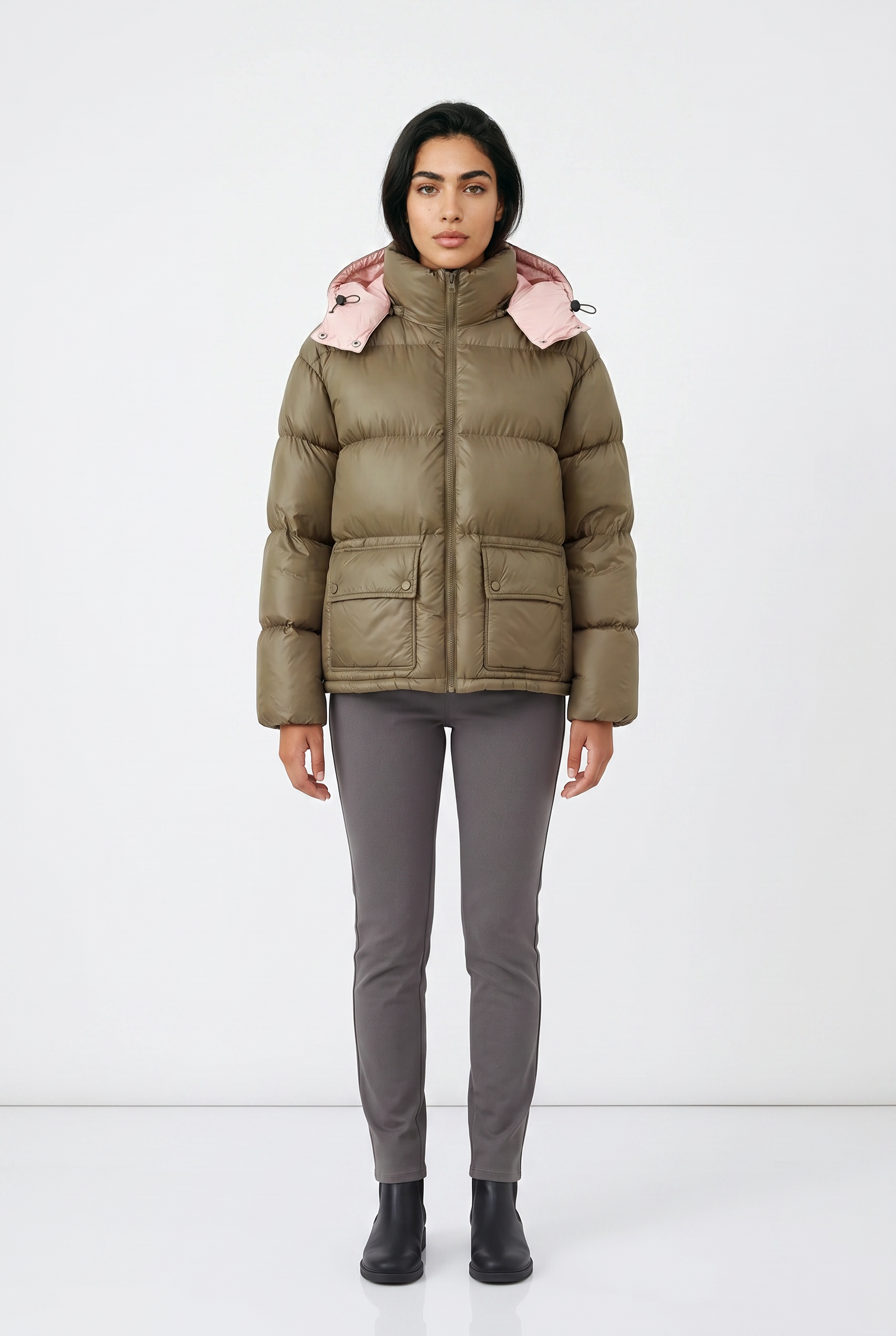 Women's Oversized Hooded Puffer Jacket – Quilted Winter Padding