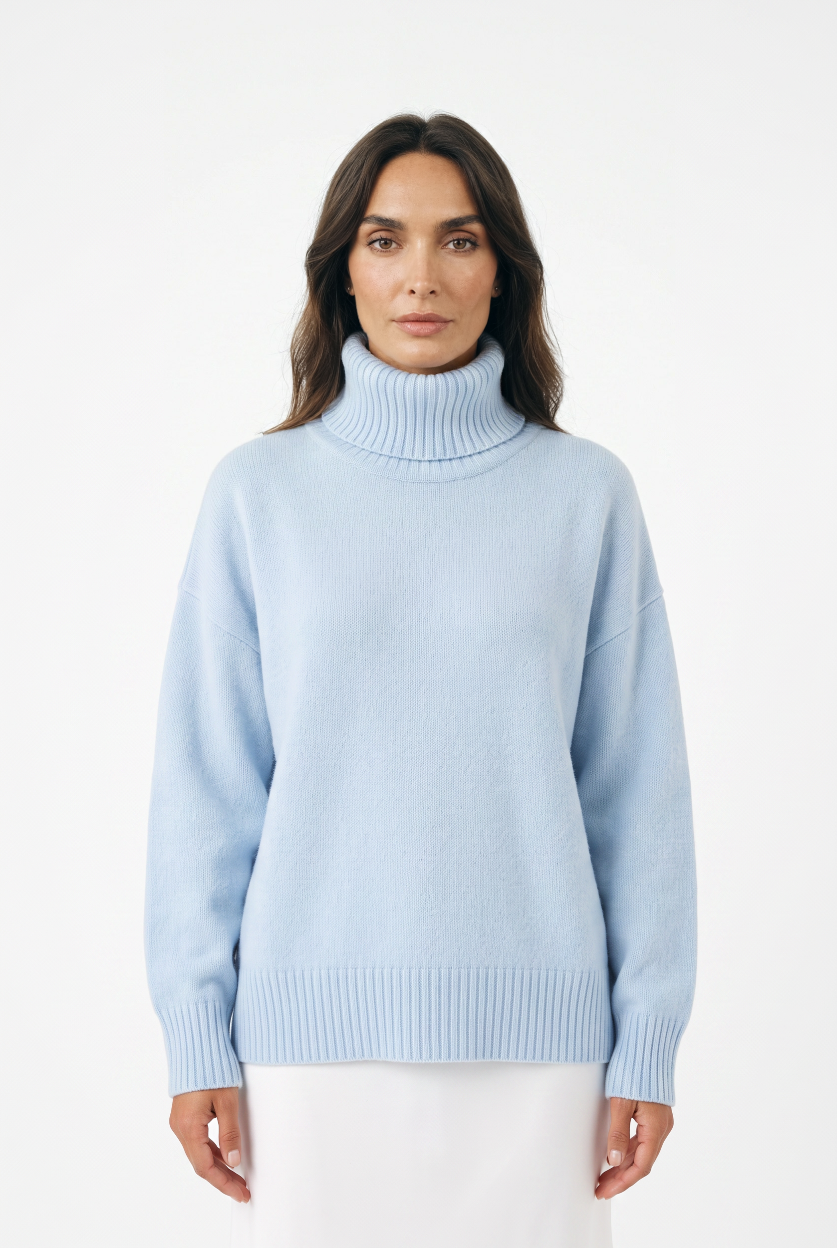 Women's Oversized Turtleneck Jumper – Knitted Top