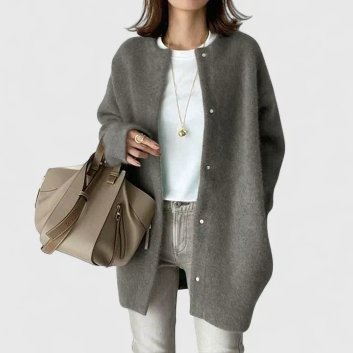 Women's Oversized Longline Duster Cardigan – Wool-Blend Knit