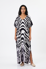 Women's Kaftan Maxi Dress - Loose Fit, V-Neck Cover-Up