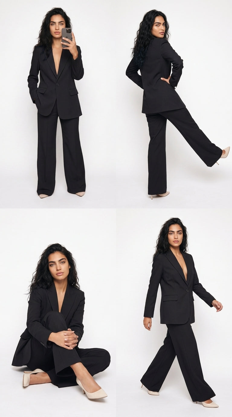 Blazer and Trousers Co Ord Set Women | Wide Leg Trouser Suit