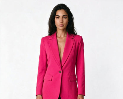 Women's Tailored Blazer – Single Breasted Notch Lapel Blazer Jacket