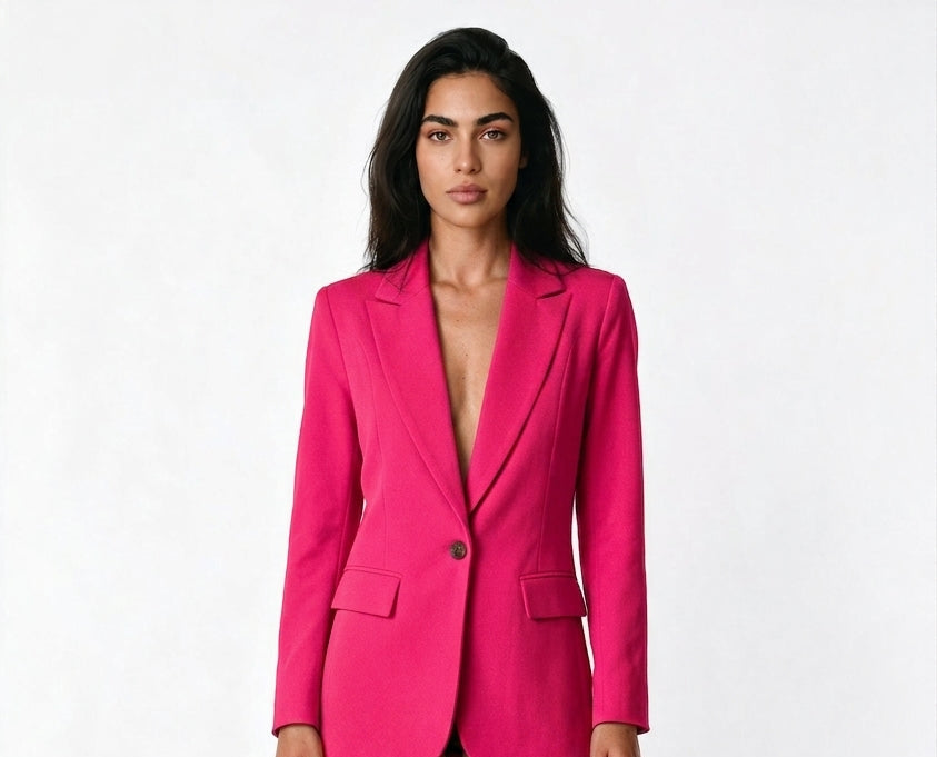 Women's Tailored Blazer – Single Breasted Notch Lapel Blazer Jacket