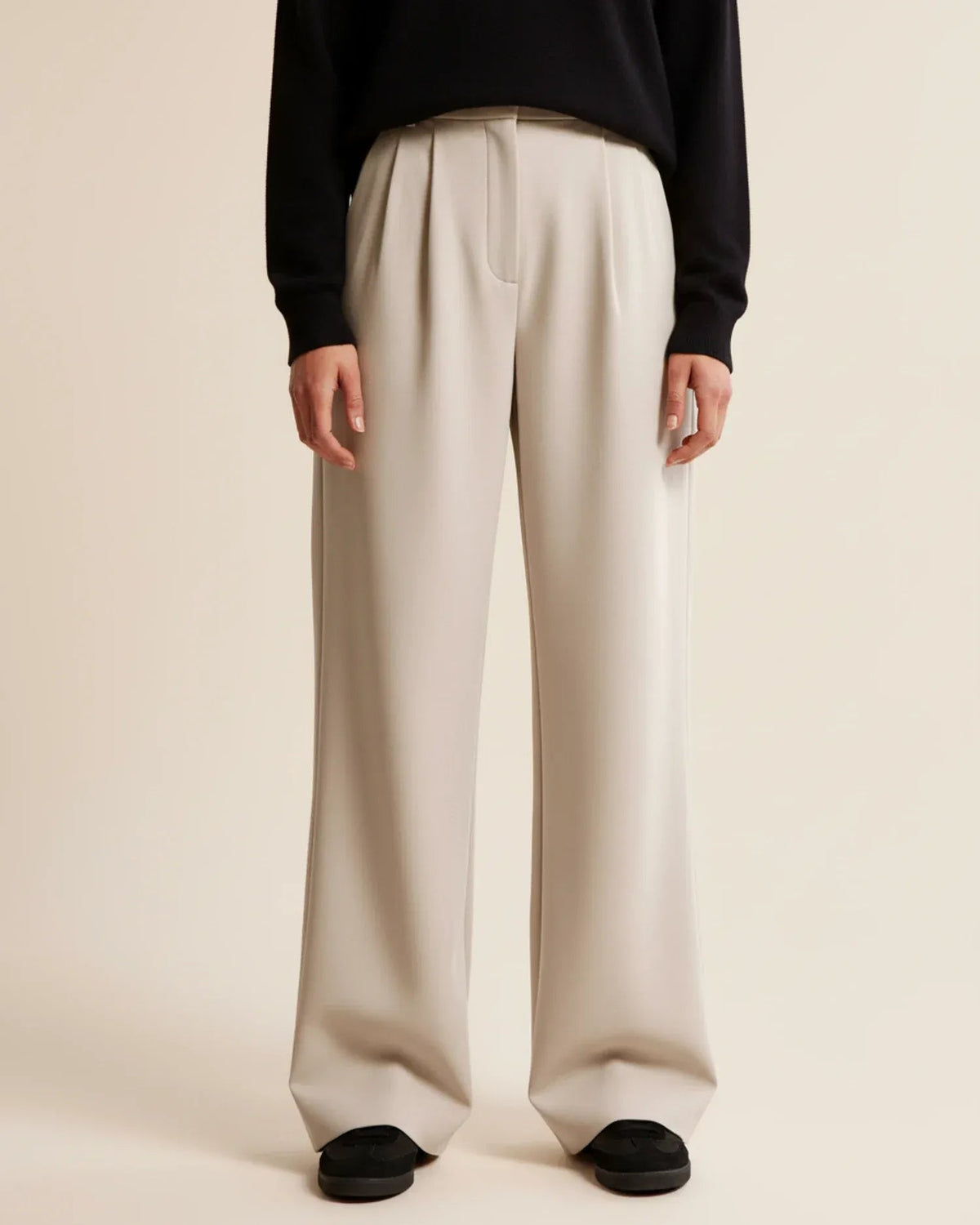 Women's Wide Leg Trousers – Pleated High-Waist Tailored