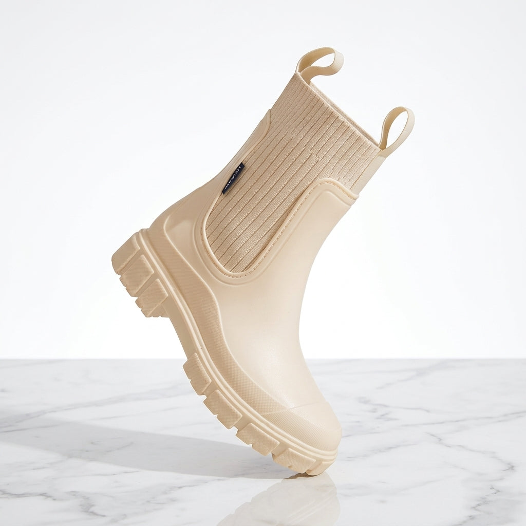 Women's Chunky Chelsea Boots – Ribbed-Knit Ankle Boots