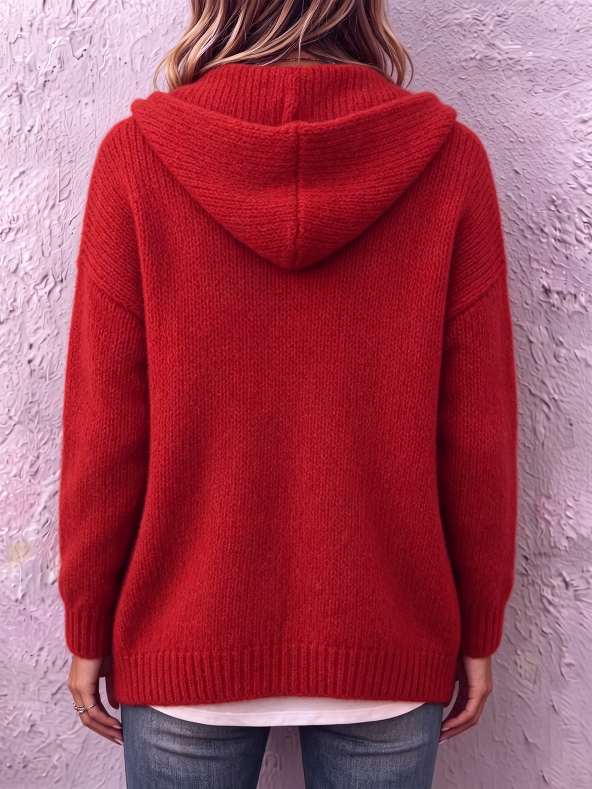 Women's Hooded Knit Cardigan - Button-Front