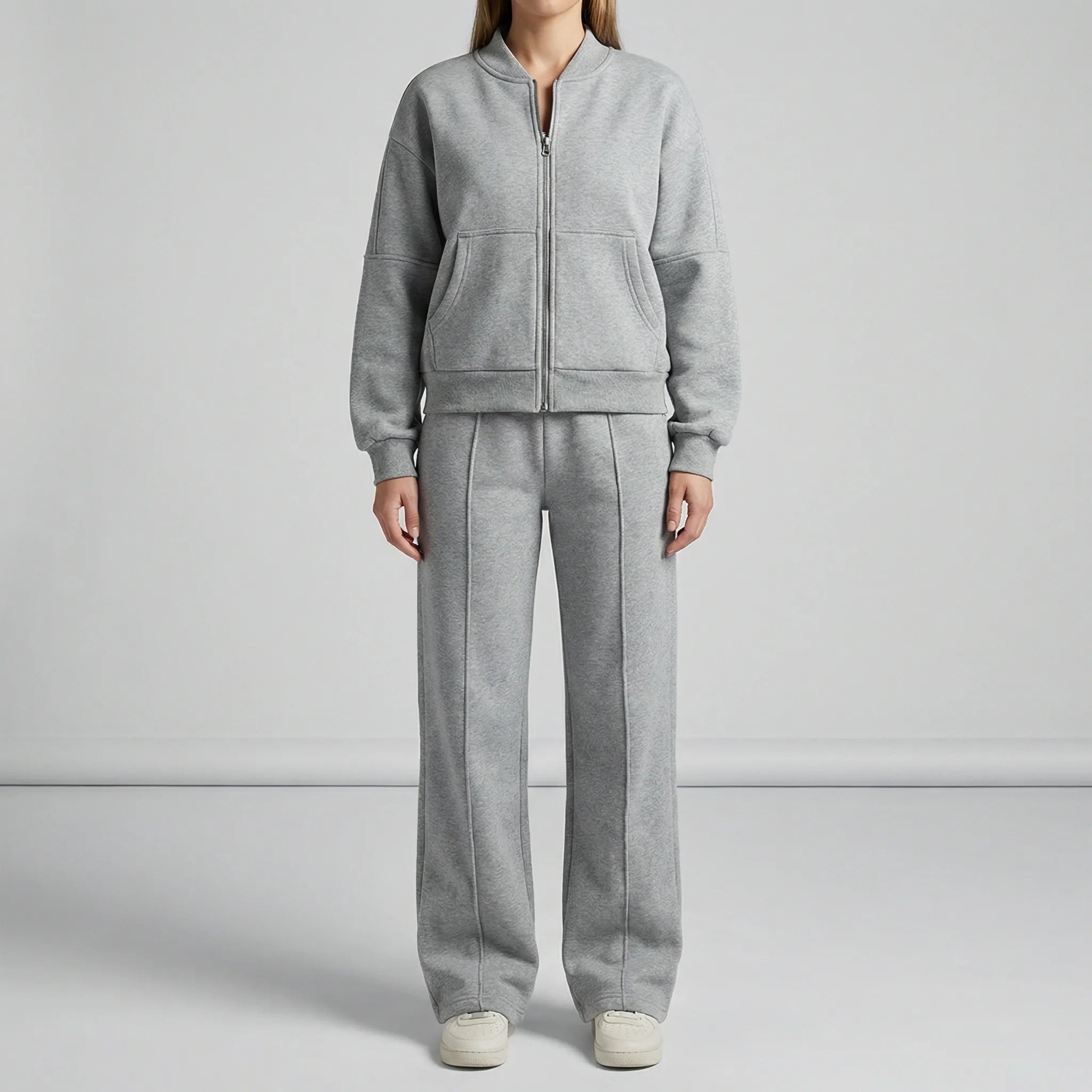 Women's Bomber Jacket & Wide Leg Trousers Co-ord Set