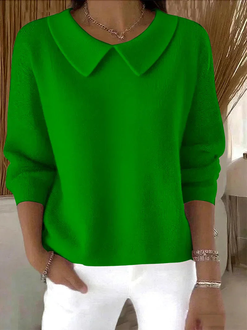 Women's Peter Pan Collar Knit Jumper – Relaxed Fit Pullover