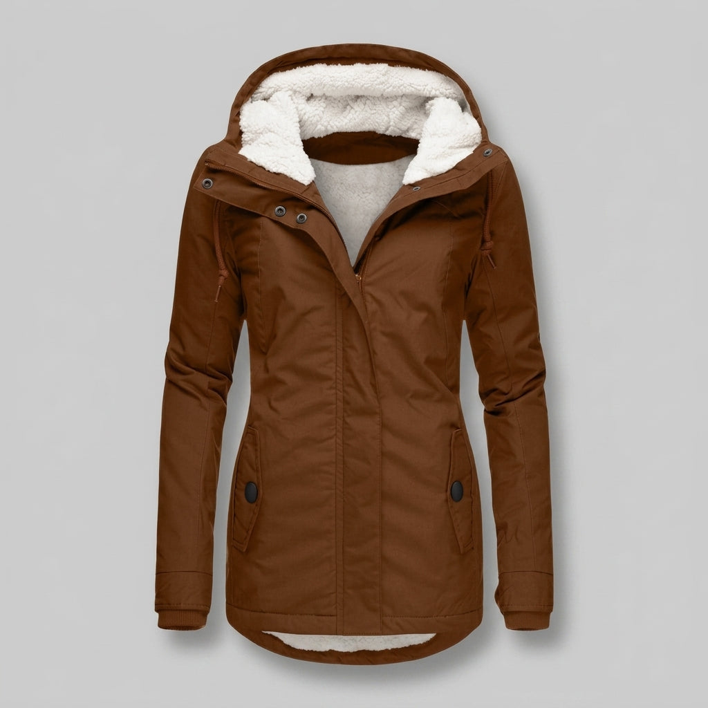 Women's Fleece-Lined Hooded Parka – Sherpa Winter Jacket
