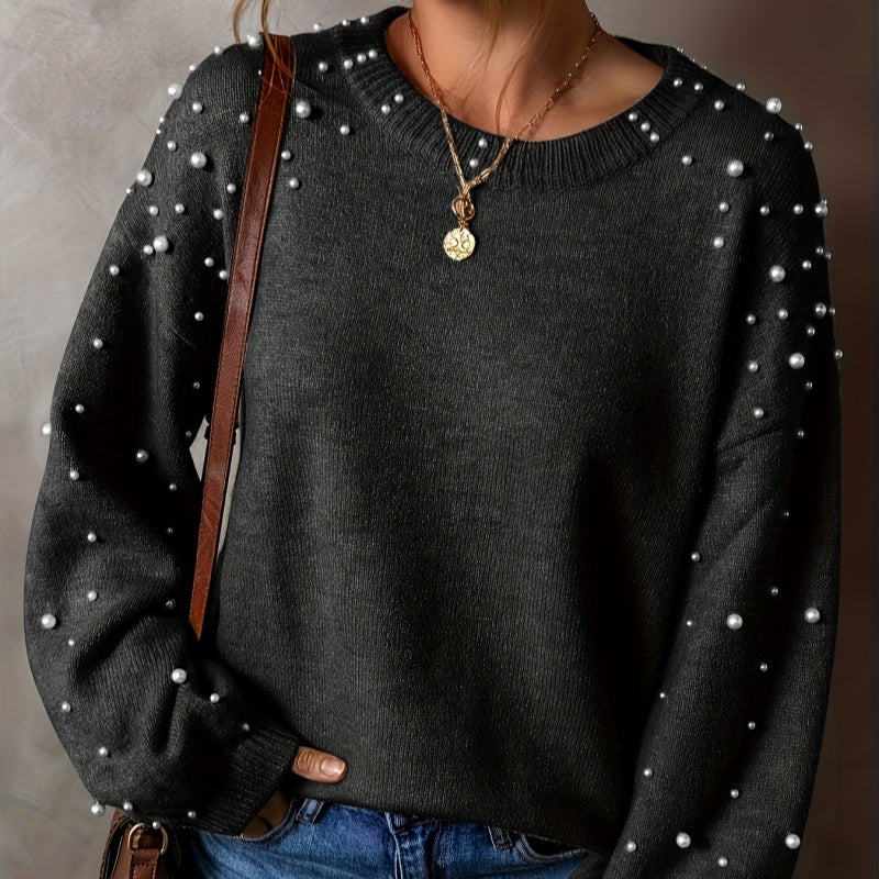 Women's Pearl Jumper – Balloon Sleeve Knit