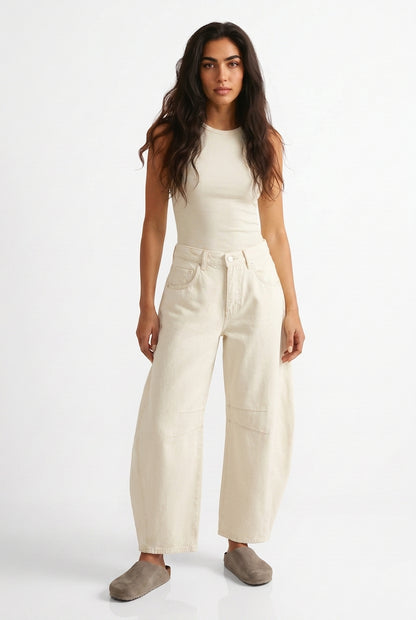 Women's Barrel Leg Jeans – High Waist Relaxed Fit