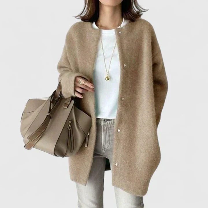 Women's Oversized Longline Duster Cardigan – Wool-Blend Knit