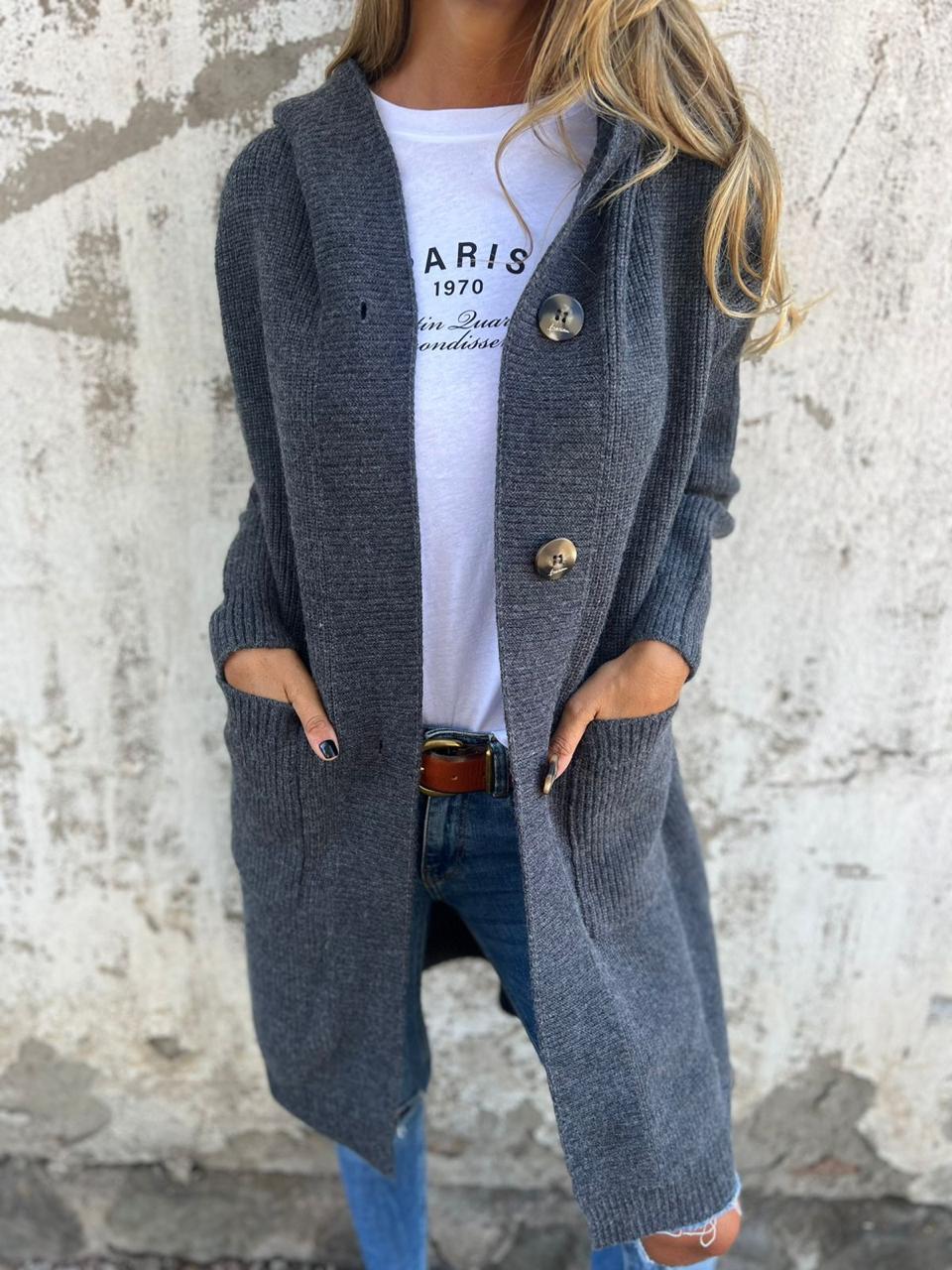Women's Longline Knit Cardigan with Pockets