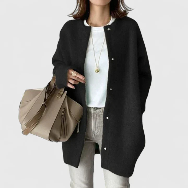 Women's Oversized Longline Duster Cardigan – Wool-Blend Knit