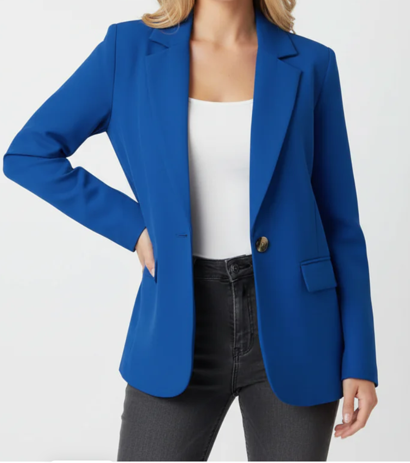 Women's Tailored Blazer – Single Breasted Notch Lapel Blazer Jacket