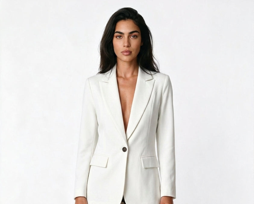 Women's Tailored Blazer – Single Breasted Notch Lapel Blazer Jacket
