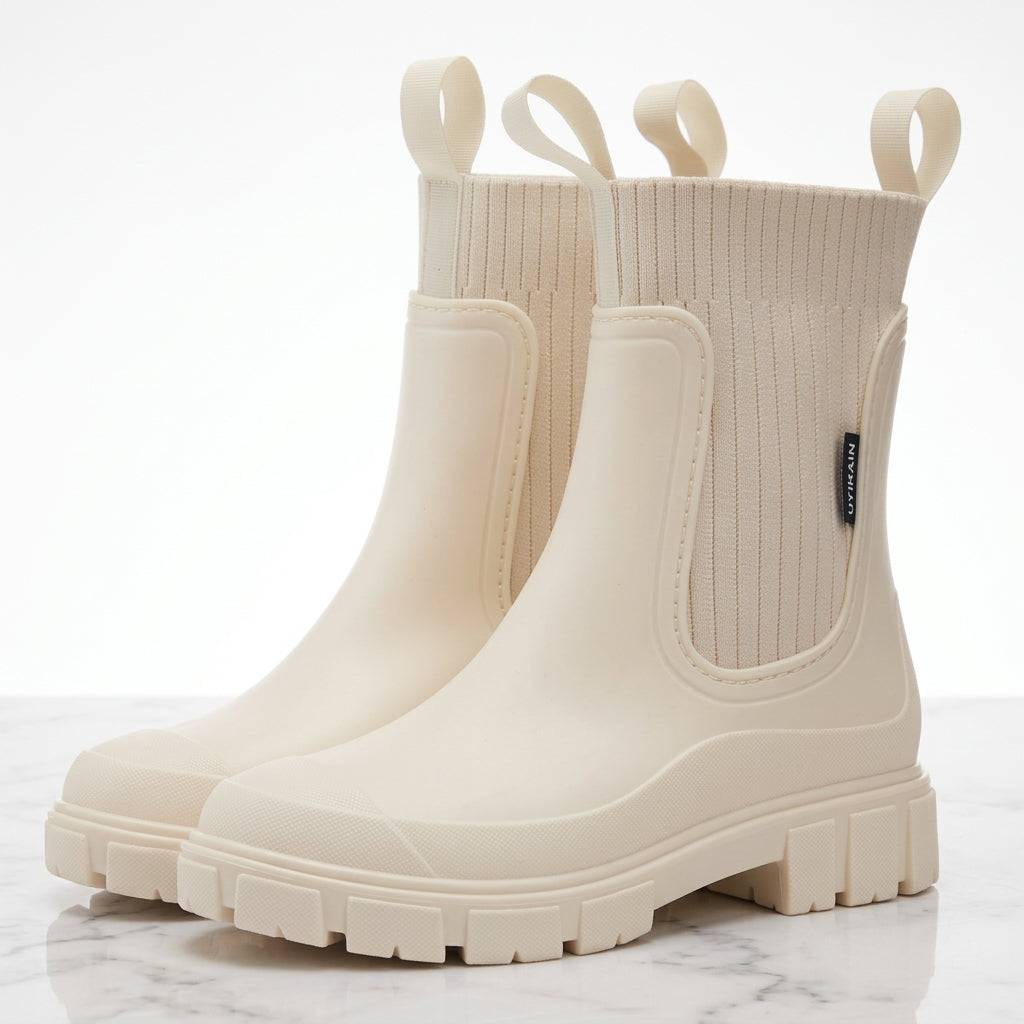 Women's Chunky Chelsea Boots – Ribbed-Knit Ankle Boots