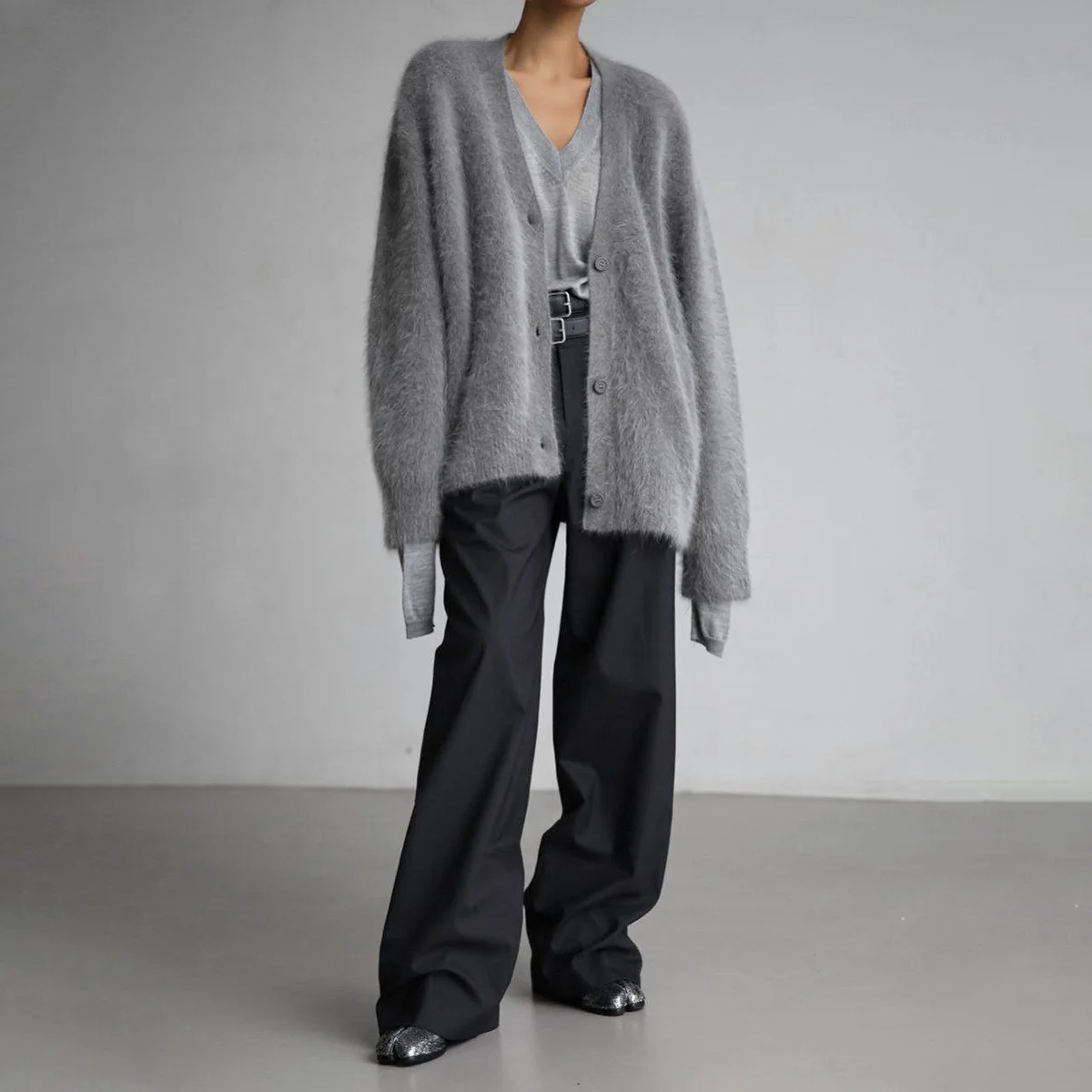Women's Fluffy Knit Cardigan – Oversized Fit