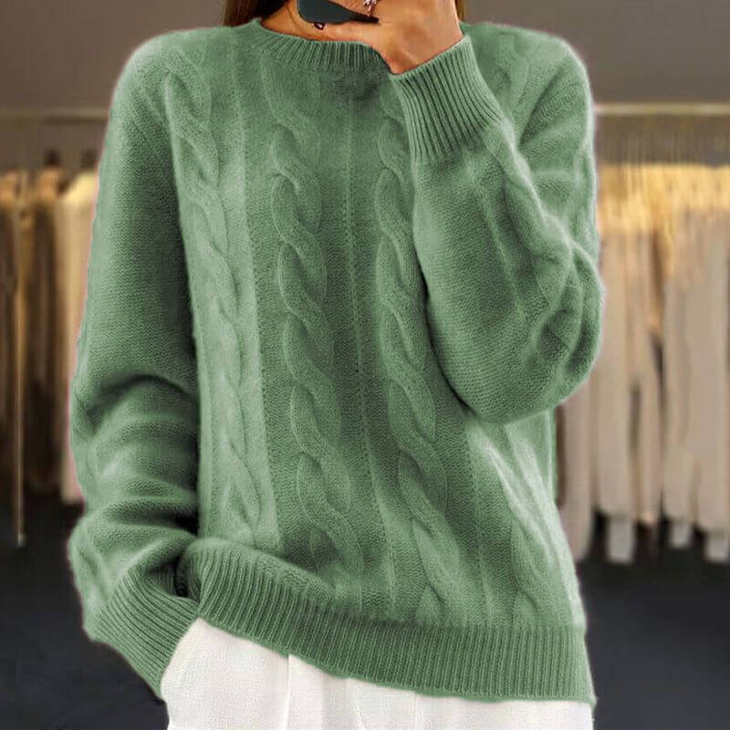 Women's Cable Knit Jumper – Soft Wool-Blend