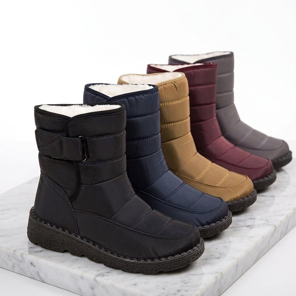 Women's Waterproof Quilted Snow Boots – Fur-Lined Non-Slip