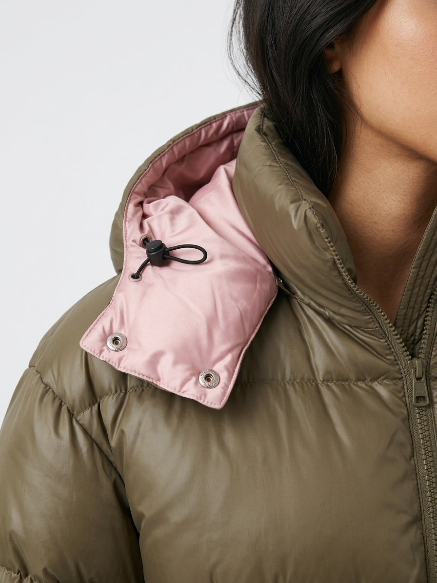 Women's Oversized Hooded Puffer Jacket – Quilted Winter Padding