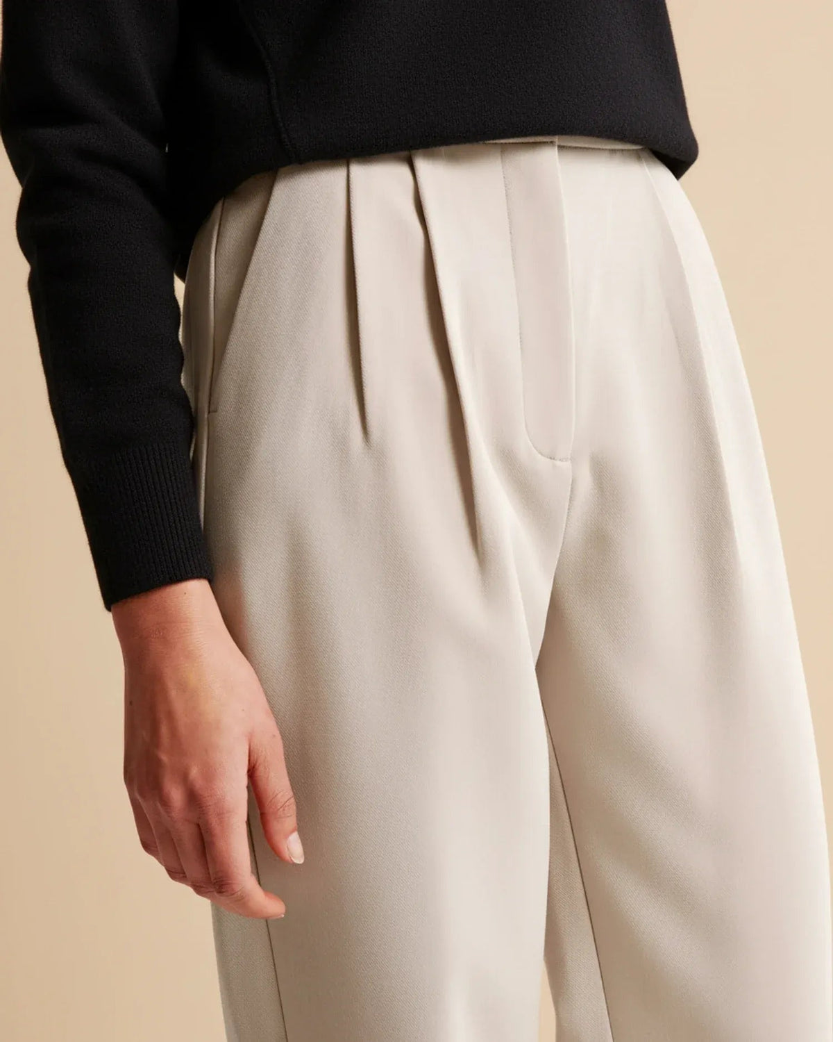 Women's Wide Leg Trousers – Pleated High-Waist Tailored
