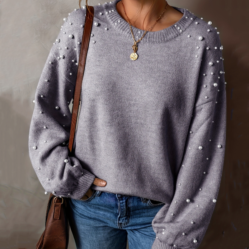 Women's Pearl Jumper – Balloon Sleeve Knit